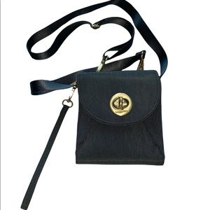 Baggallini Athens Green Turnlock RDIF Crossbody Wallet Bag